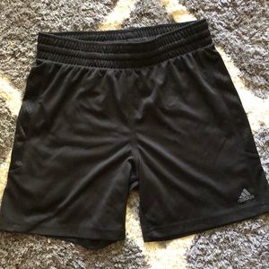 Kids black Adidas soccer shorts